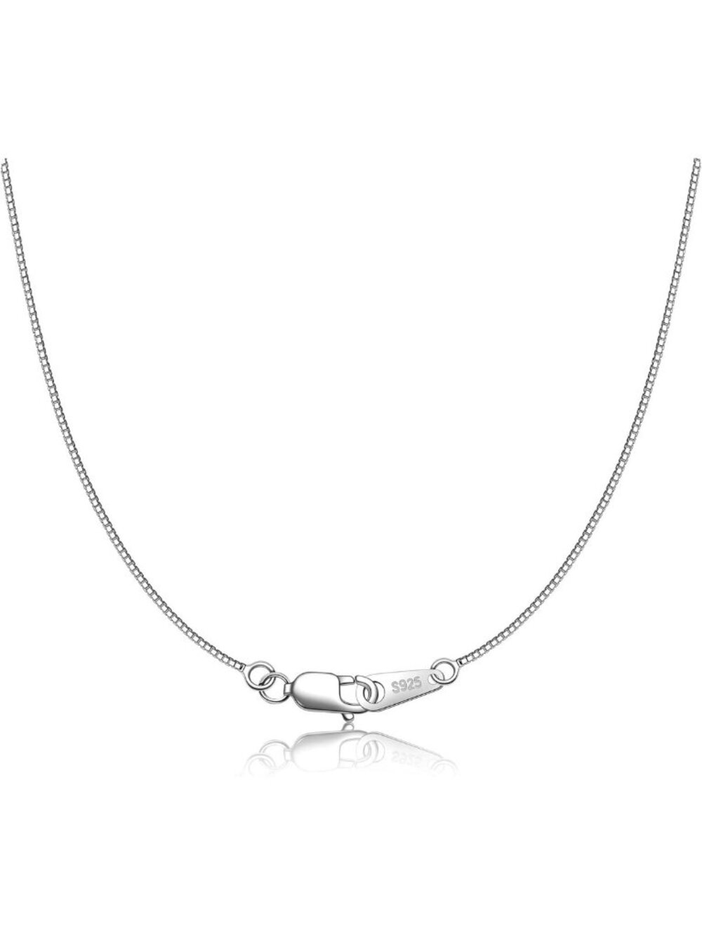 Sterling Silver Box Chain Necklace for Women, Thin & Strong, 16-24 Inches